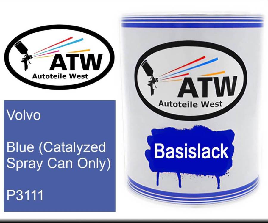 Volvo, Blue (Catalyzed Spray Can Only), P3111: 1L Lackdose, von ATW Autoteile West.